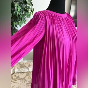 Fabulous Pink Pleated Chiffon Mini Dress